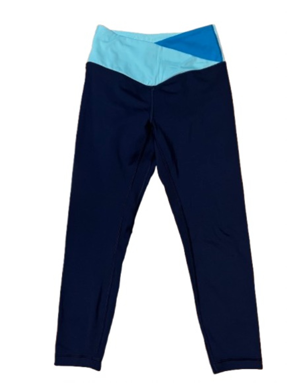Victoria’s Secret On Point Live Navy Leggings With Light Blue Waistband Size 10
